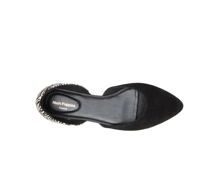 Hush Puppies Flats and SlipOns Women Sadie D039Orsay Black Suedezebra