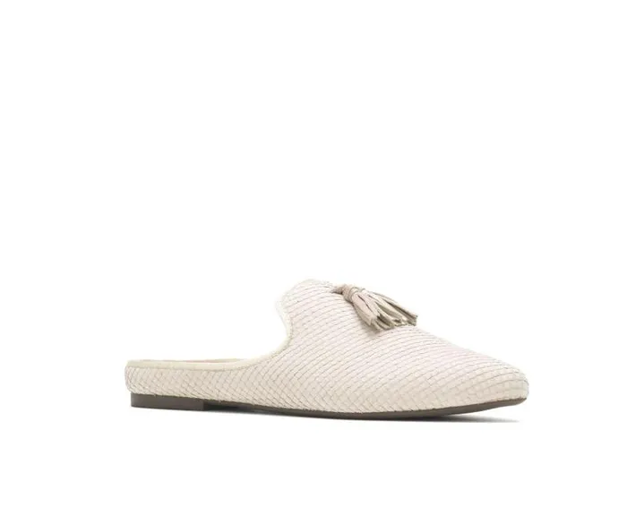 Hush Puppies Flats and SlipOns Women Sadie Tassel Mule Eggnog Cobra Leather Hush Puppies Flats and SlipOns Women Sadie Tassel Mule Eggnog Cobra Leather