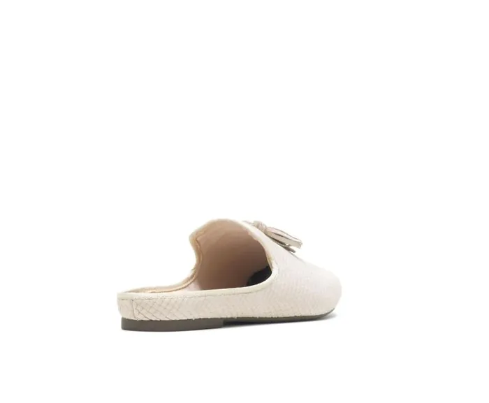 Hush Puppies Flats and SlipOns Women Sadie Tassel Mule Eggnog Cobra Leather Hush Puppies Flats and SlipOns Women Sadie Tassel Mule Eggnog Cobra Leather