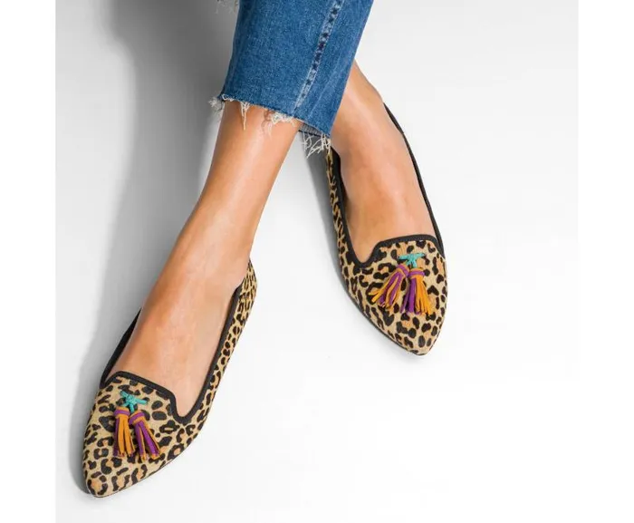 Hush Puppies Flats and SlipOns Women Sadie Tassel SlipOn Natural Snake Leather Hush Puppies Flats and SlipOns Women Sadie Tassel SlipOn Natural Snake Leather