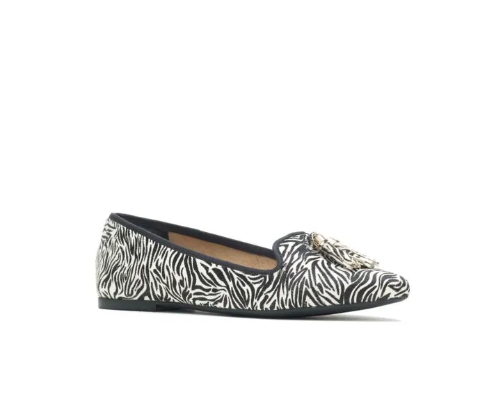 Hush Puppies Flats and SlipOns Women Sadie Tassel SlipOn Zebra Calf Hair Hush Puppies Flats and SlipOns Women Sadie Tassel SlipOn Zebra Calf Hair