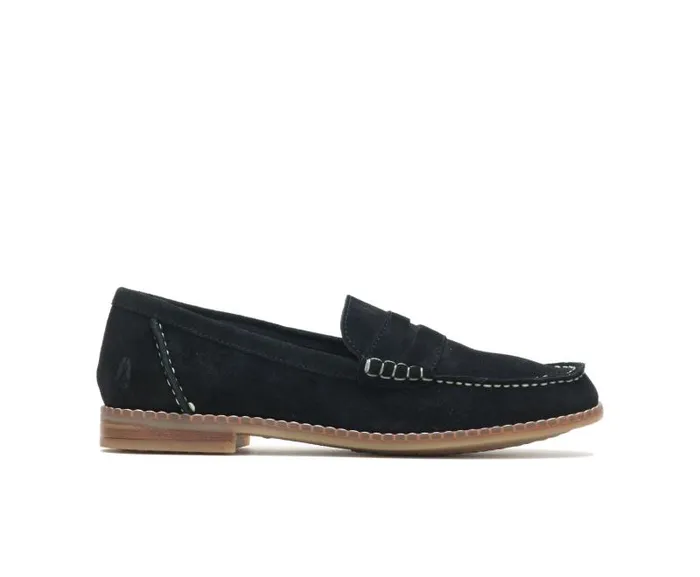 Hush Puppies Flats and SlipOns Women Wren Loafer Black Suede