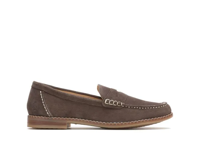 Hush Puppies Flats and SlipOns Women Wren Loafer Dark Brown Suede