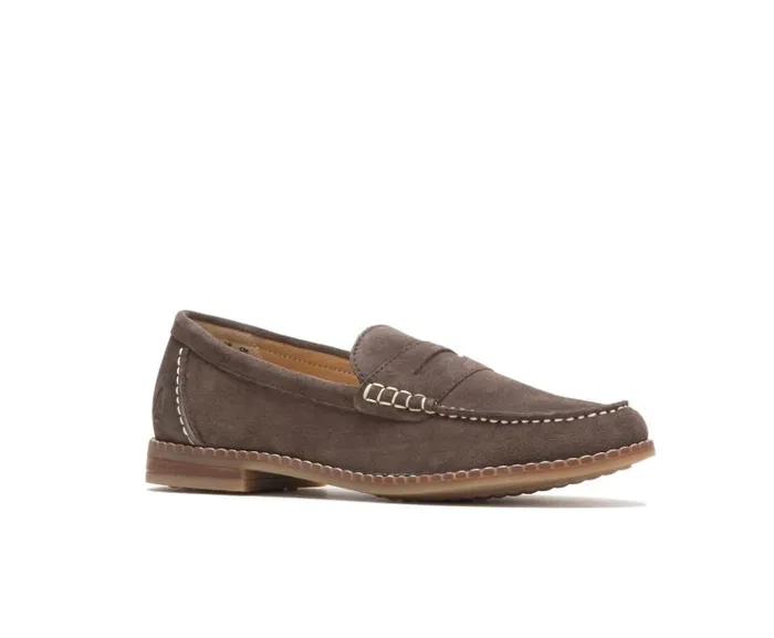 Hush Puppies Flats and SlipOns Women Wren Loafer Dark Brown Suede
