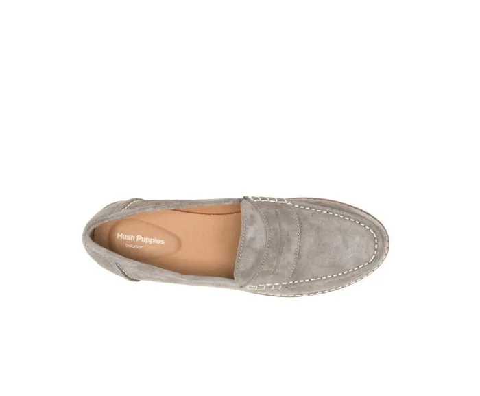 Hush Puppies Flats and SlipOns Women Wren Loafer Olive Suede