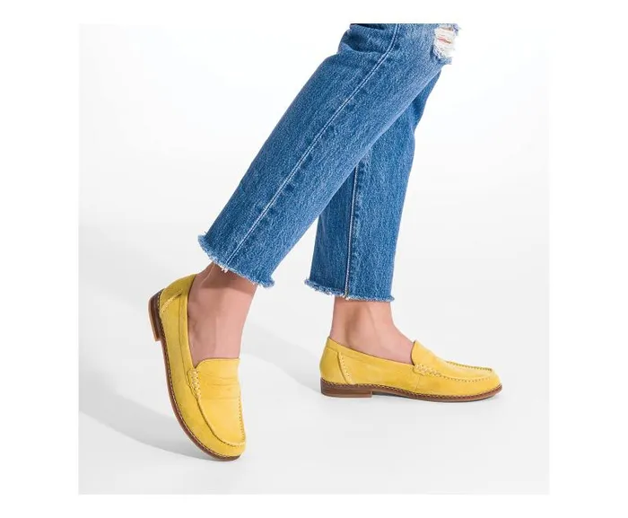 Hush Puppies Flats and SlipOns Women Wren Loafer Olive Suede
