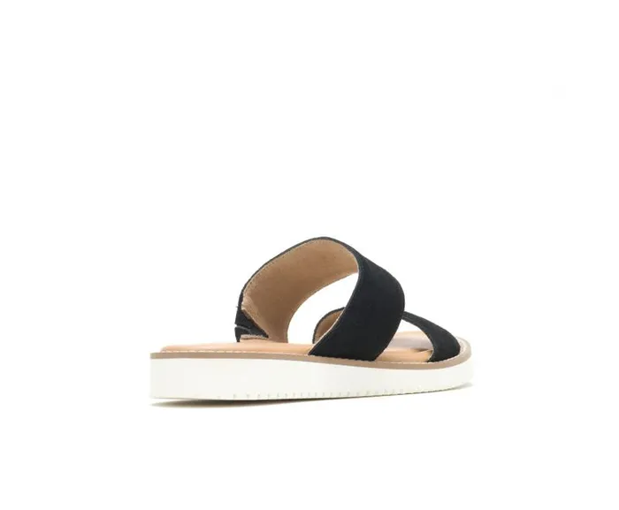 Hush Puppies Sandals Women Briard 2 Band Slide Black Suede Hush Puppies Sandals Women Briard 2 Band Slide Black Suede