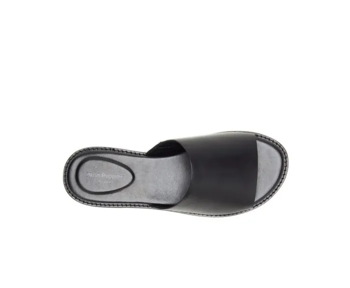 Hush Puppies Sandals Women Lexi Slide Black Leather