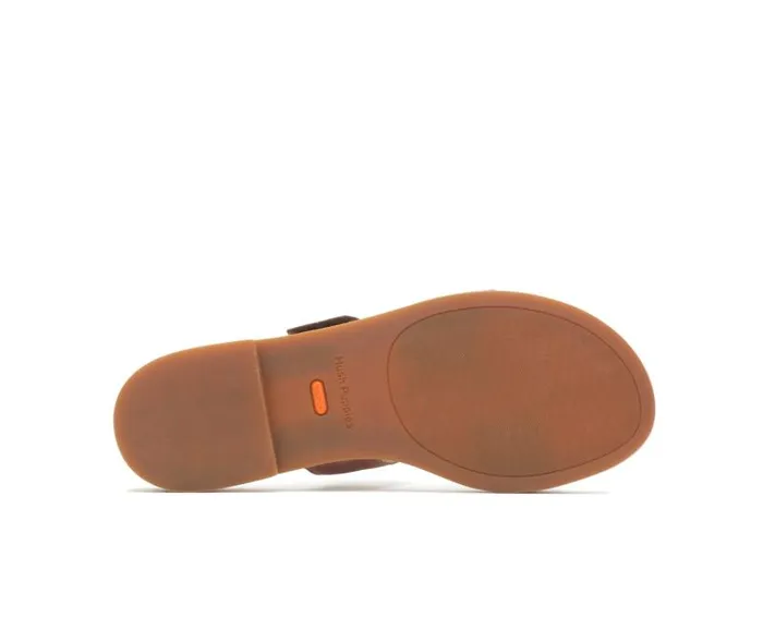 Hush Puppies Sandals Women Lilly 2 Band Slide Cognac Nubuck