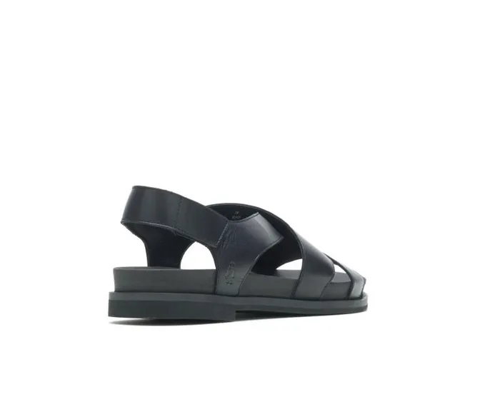 Hush Puppies Sandals Women Lilly Criss Cross Sandal Black Leather