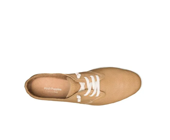 Hush Puppies Sneakers Women Everyday Lace Up Tan Leather