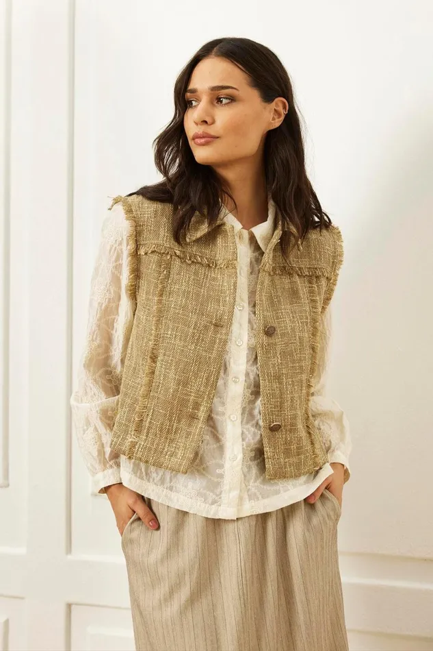 IN FRONT BLAZER JACKETS Women FLORENCE WAISTCOAT 16028 009 Beige 009
