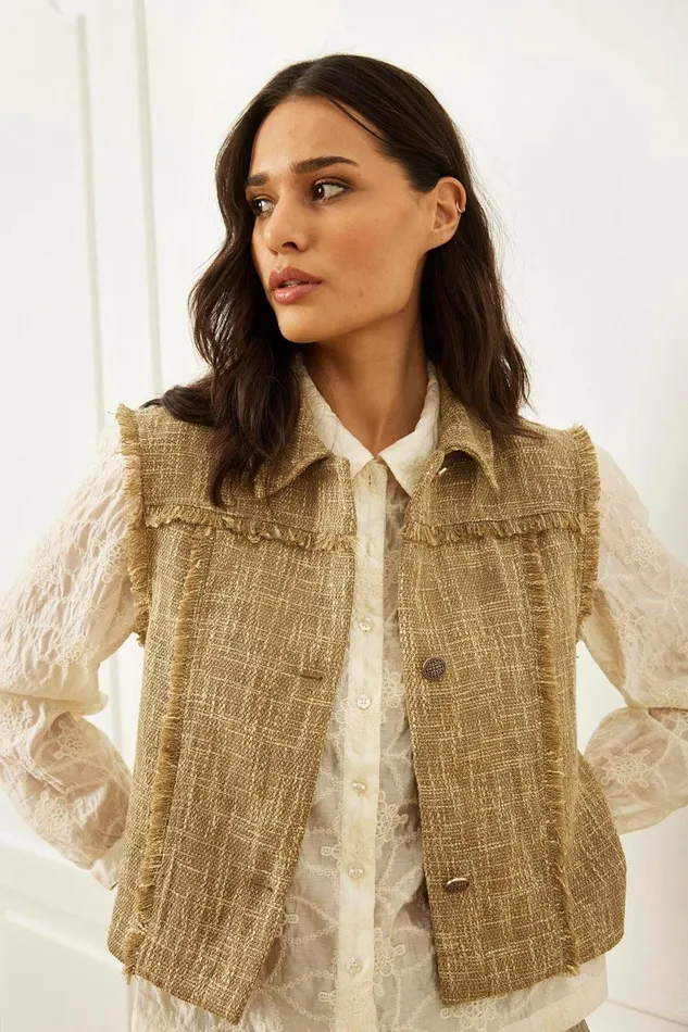 IN FRONT BLAZER JACKETS Women FLORENCE WAISTCOAT 16028 009 Beige 009