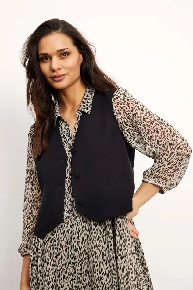 IN FRONT BLAZER JACKETS Women LEA WAISTCOAT 15874 999 Black 999