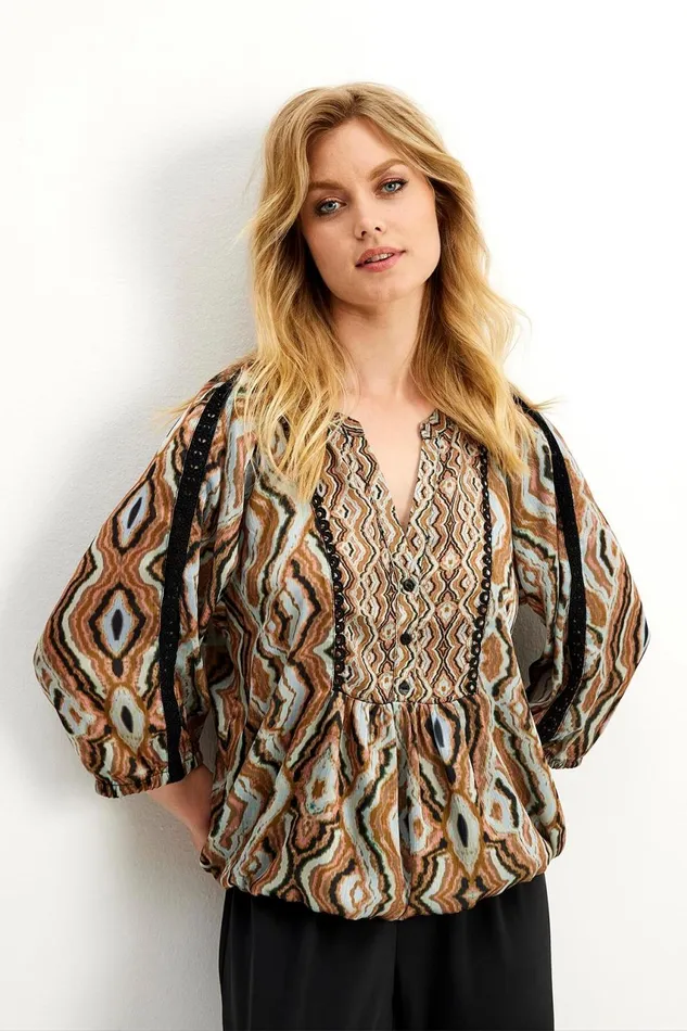 IN FRONT BLOUSES SHIRTS Women ANNELI BLOUSE 15806 804 Mocca 804
