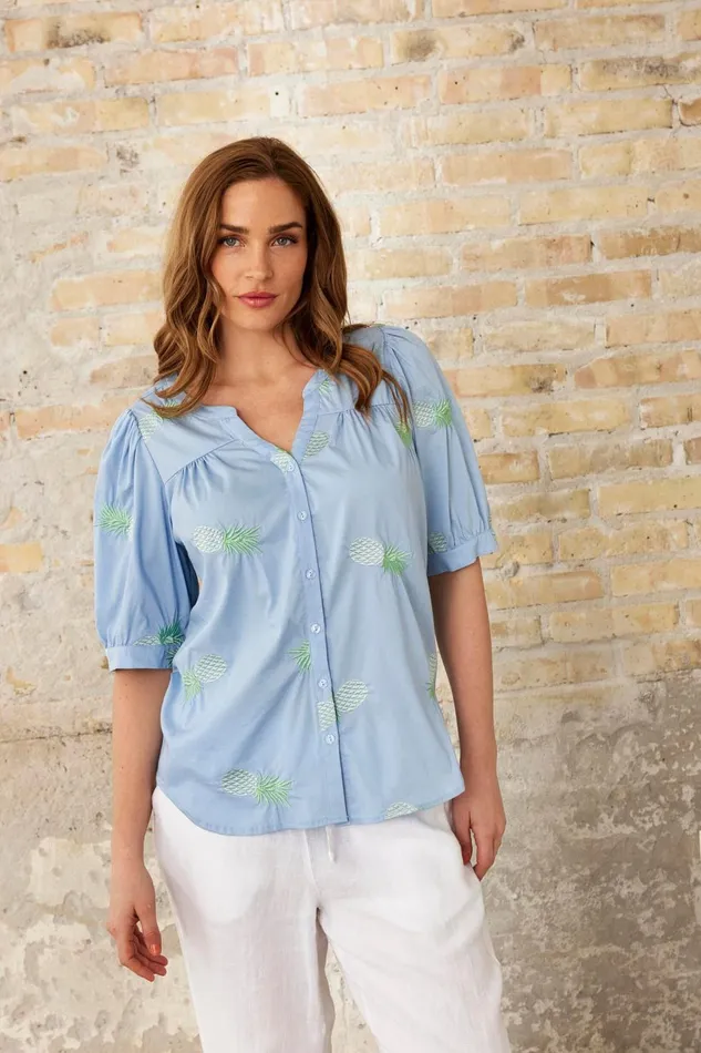 IN FRONT BLOUSES SHIRTS Women ARIEL SHIRT 16217 505 Light Blue 505