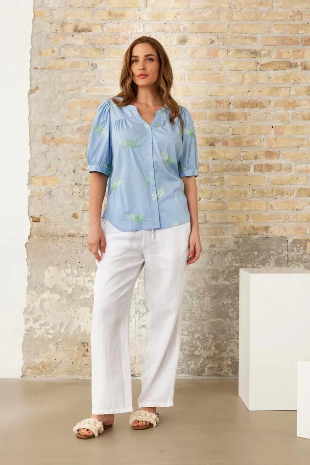 IN FRONT BLOUSES SHIRTS Women ARIEL SHIRT 16217 505 Light Blue 505
