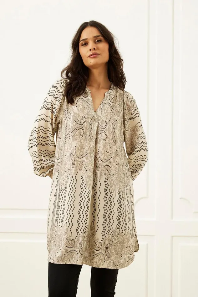 IN FRONT BLOUSES SHIRTS Women CLOVER TUNIC 16063 190 Nature 190