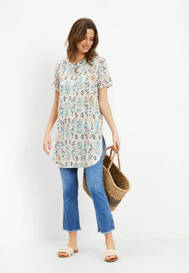 IN FRONT BLOUSES SHIRTS Women DIA TUNIC 15751 516 Multi Blue 516