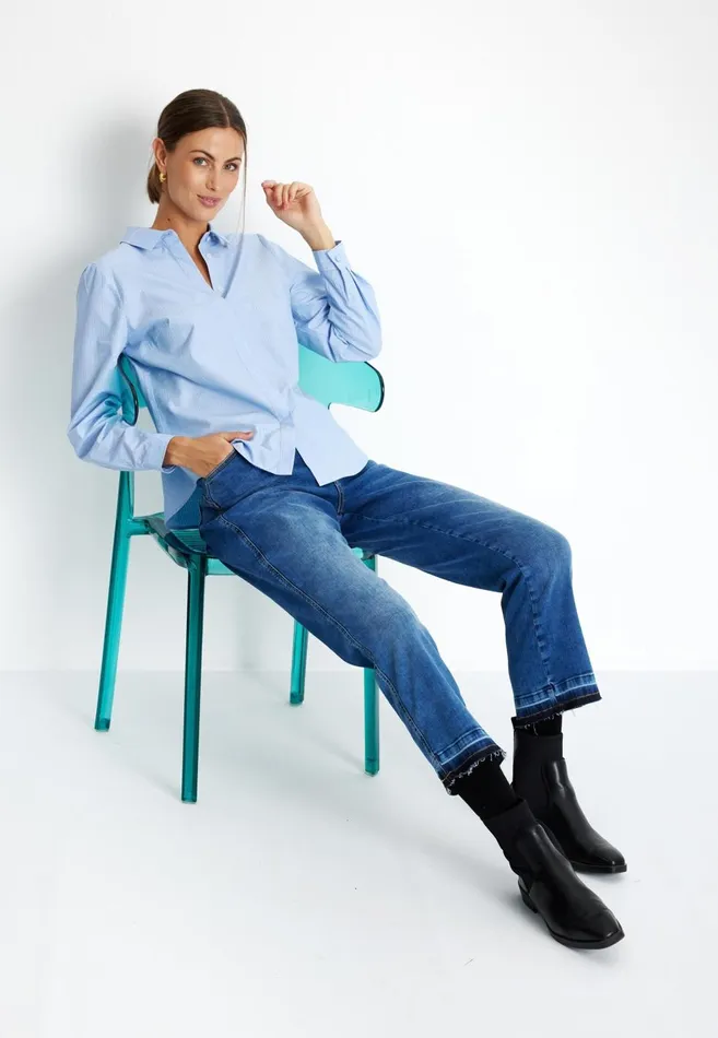 IN FRONT BLOUSES SHIRTS Women ELIANA SHIRT 15299 505 Light Blue 505