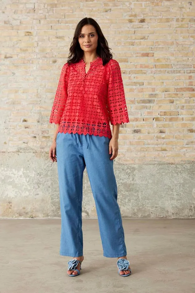 IN FRONT BLOUSES SHIRTS Women ELLA BLOUSE 16119 420 Coral 420