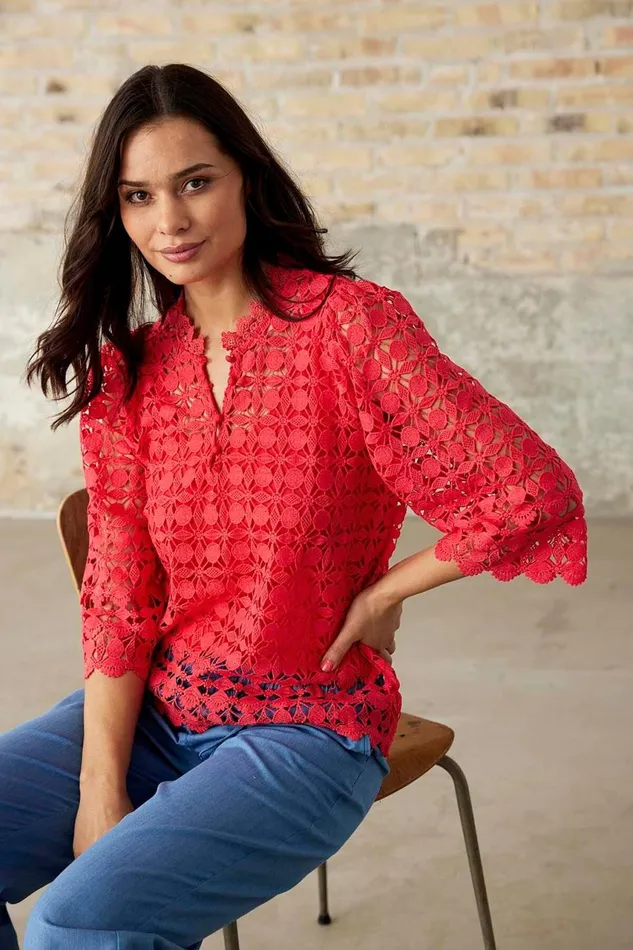 IN FRONT BLOUSES SHIRTS Women ELLA BLOUSE 16119 420 Coral 420