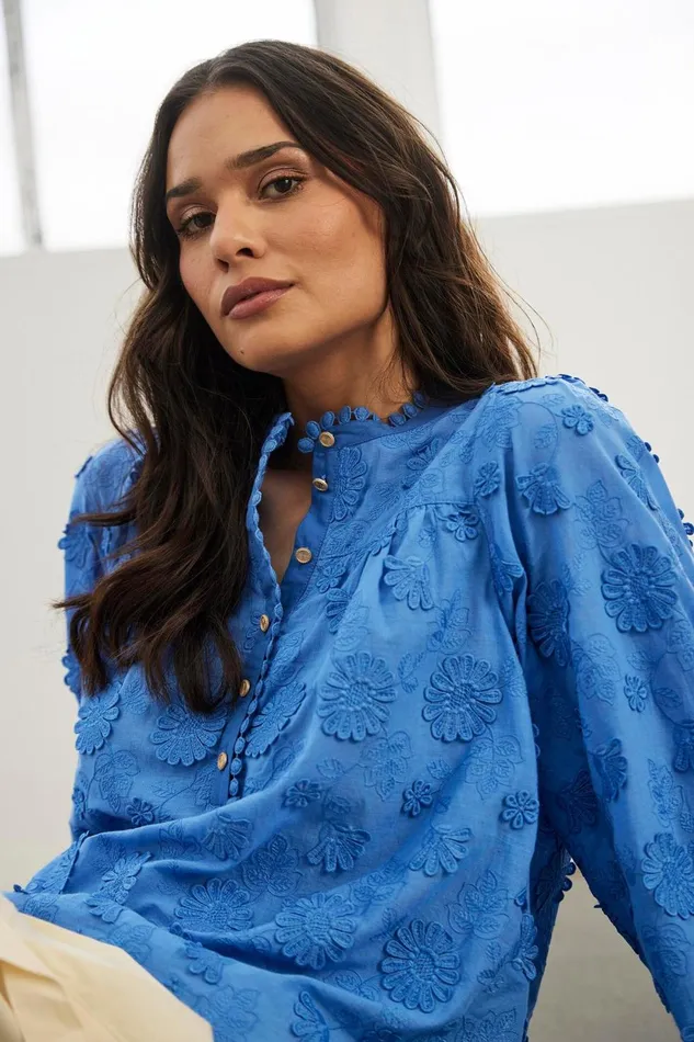 IN FRONT BLOUSES SHIRTS Women ELLIE BLOUSE 16320 501 Blue 501