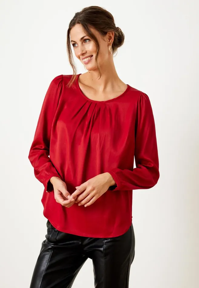 IN FRONT BLOUSES SHIRTS Women ESMERALDA BLOUSE 15309 224 Rubi Red 224
