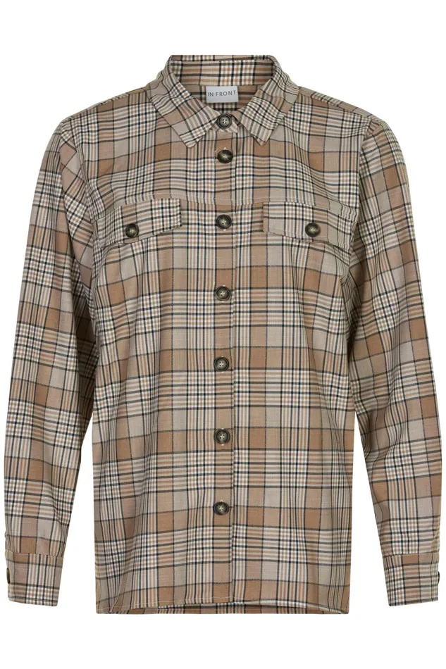 IN FRONT BLOUSES SHIRTS Women FIE SHIRT 14615 825 Camel