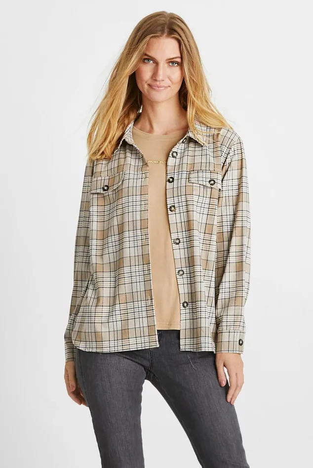 IN FRONT BLOUSES SHIRTS Women FIE SHIRT 14615 825 Camel