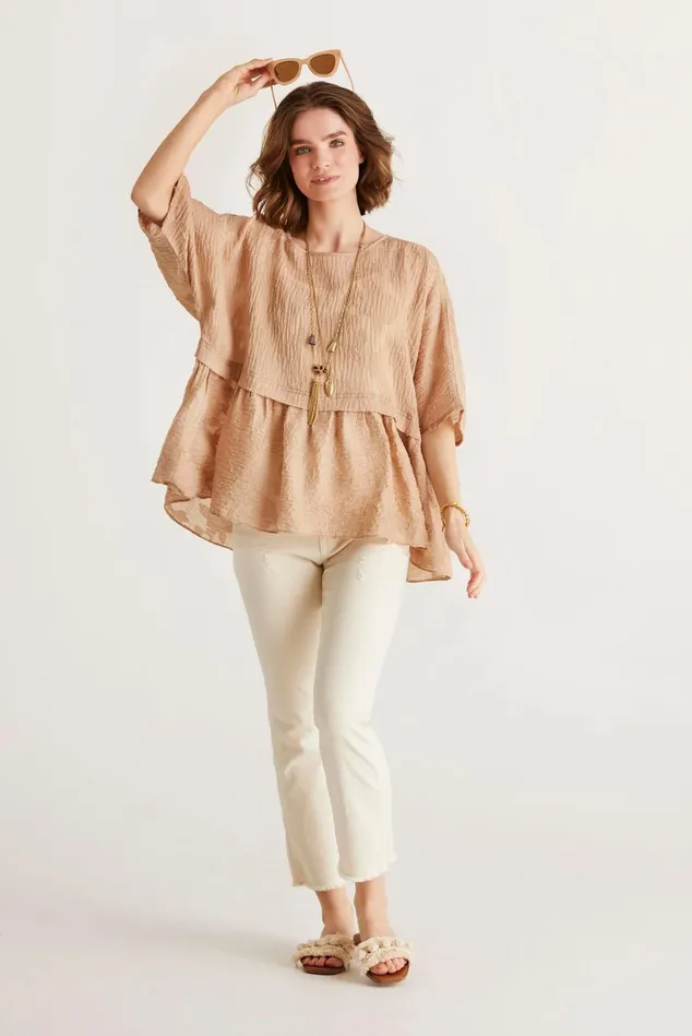 IN FRONT BLOUSES SHIRTS Women FINE BLOUSE 15088 191 Sand 191