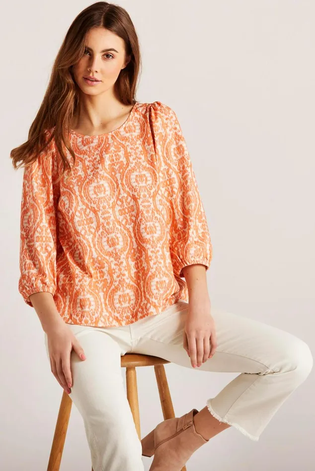IN FRONT BLOUSES SHIRTS Women GEORGIE BLOUSE 14961 441 Orange 441