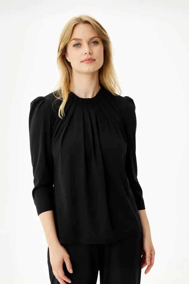 IN FRONT BLOUSES SHIRTS Women GRAZIA BLOUSE 15530 999 Black 999