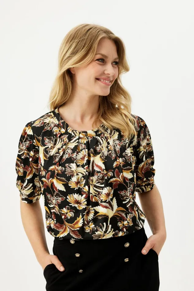 IN FRONT BLOUSES SHIRTS Women GRAZIA BLOUSE 16381 999 Black 999