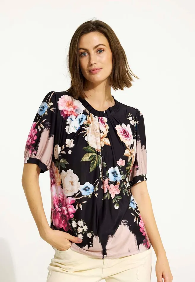 IN FRONT BLOUSES SHIRTS Women GRAZIA BLOUSE 16574 999 Black 999