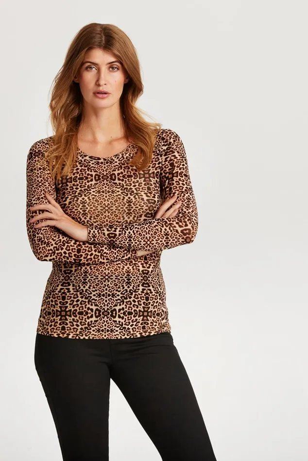 IN FRONT BLOUSES SHIRTS Women GURLI MESH TSHIRT 14810 801 Brown