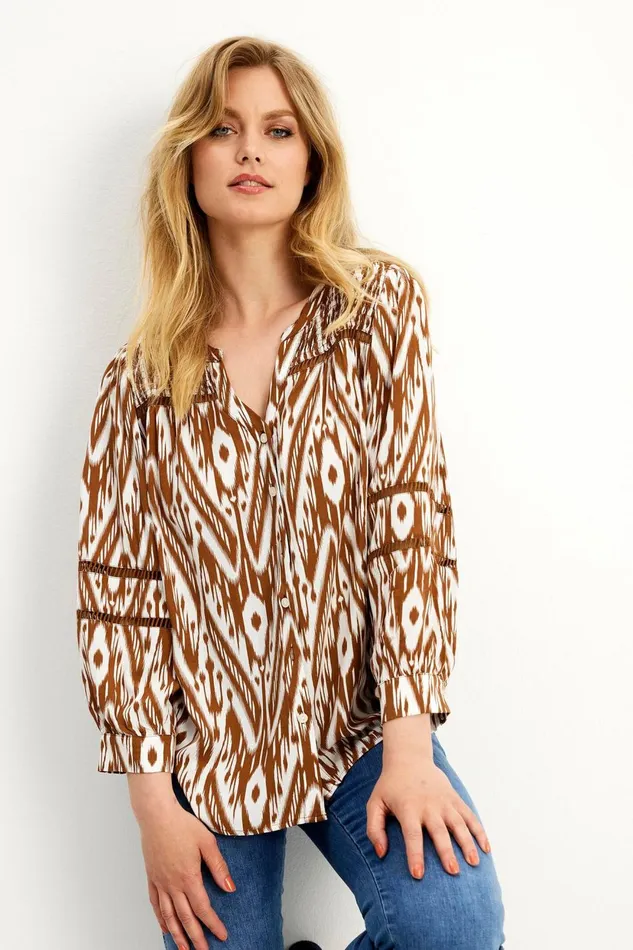 IN FRONT BLOUSES SHIRTS Women INDIANA SHIRT 15803 804 Mocca 804