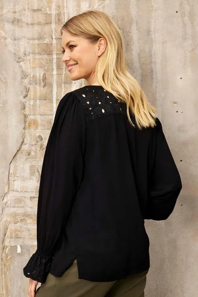 IN FRONT BLOUSES SHIRTS Women KAMMA BLOUSE 15860 999 Black 999