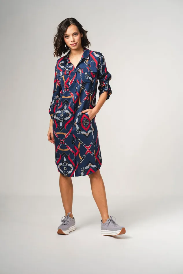 IN FRONT BLOUSES SHIRTS Women KATHLEEN SHIRT DRESS 13179 Navy 591