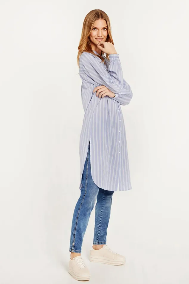 IN FRONT BLOUSES SHIRTS Women LILJA LONG SHIRT 14533 505 Light Blue 505