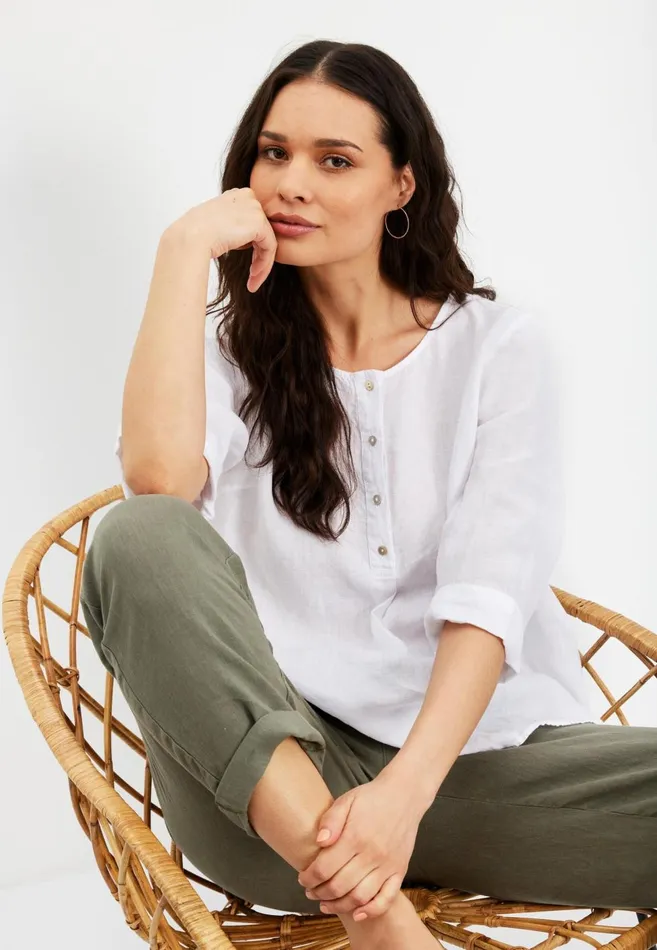 IN FRONT BLOUSES SHIRTS Women LINO BLOUSE 15690 010 White 010
