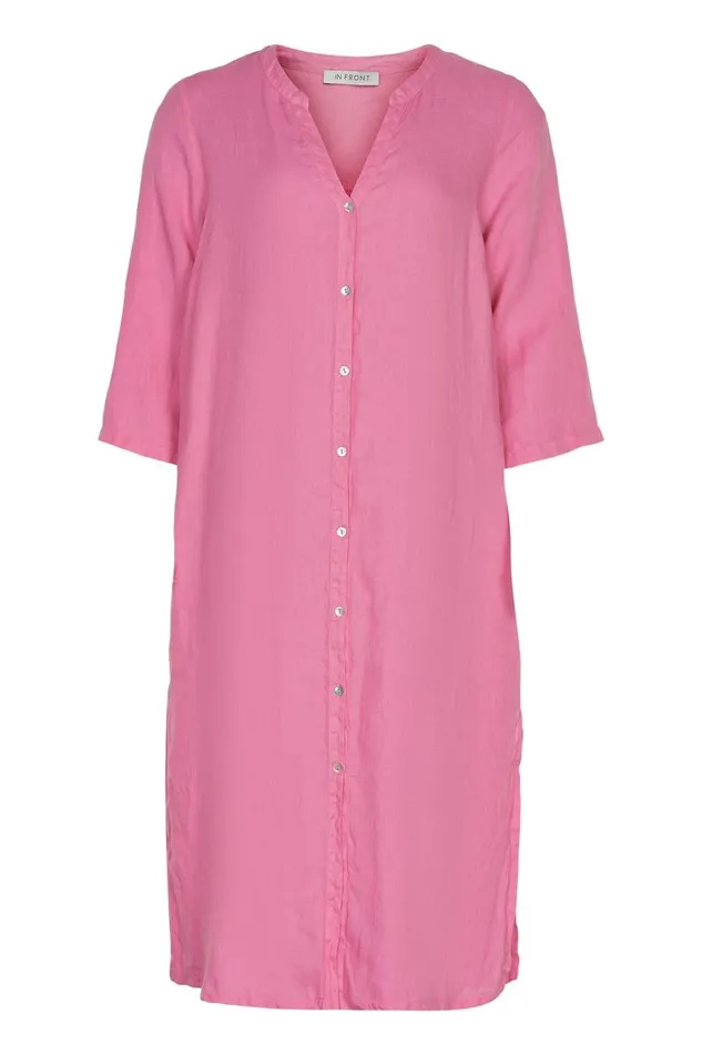 IN FRONT BLOUSES SHIRTS Women LINO LONG SHIRT DRESS 15046 221 Pink 221