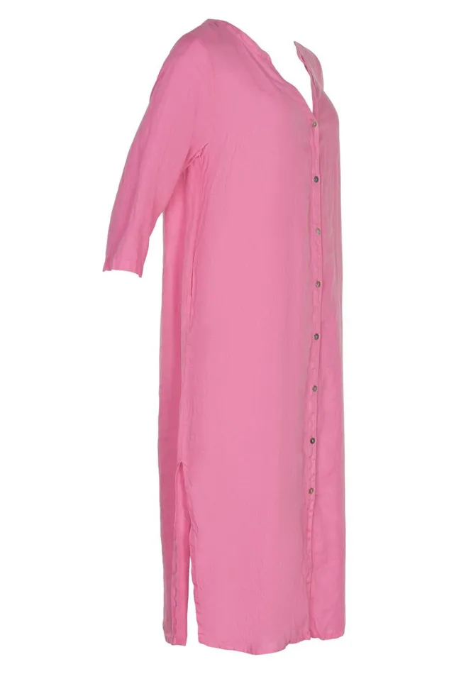 IN FRONT BLOUSES SHIRTS Women LINO LONG SHIRT DRESS 15046 221 Pink 221