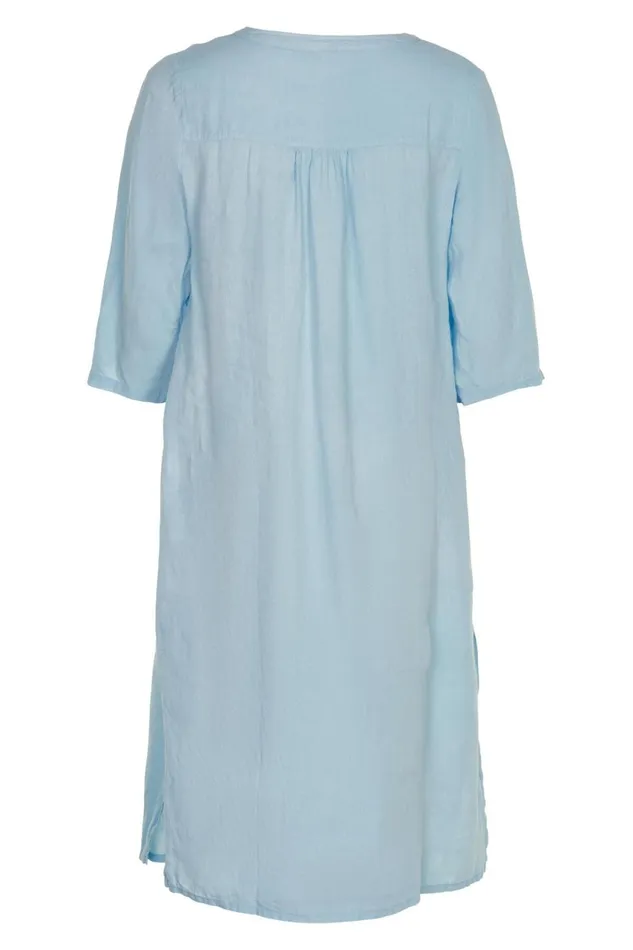IN FRONT BLOUSES SHIRTS Women LINO LONG SHIRT DRESS 15046 505 Light Blue 505