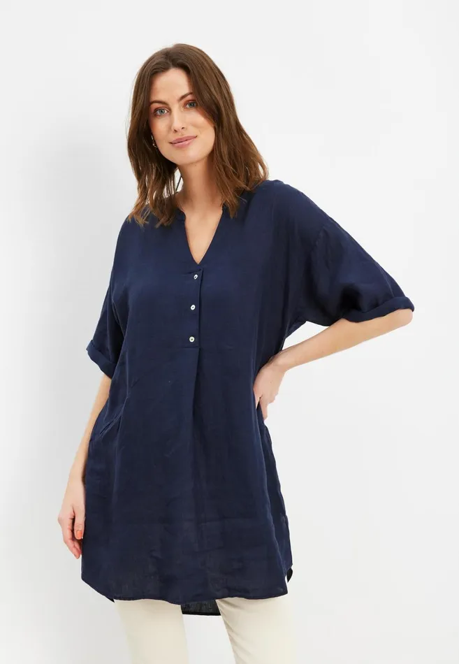 IN FRONT BLOUSES SHIRTS Women LINO TUNIC 15683 591 Navy 591