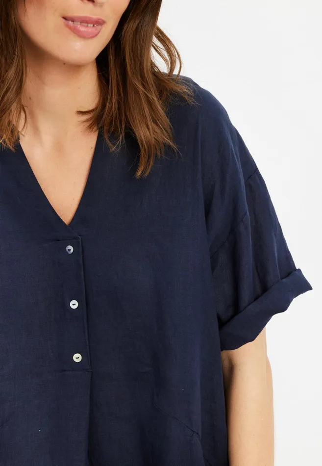 IN FRONT BLOUSES SHIRTS Women LINO TUNIC 15683 591 Navy 591