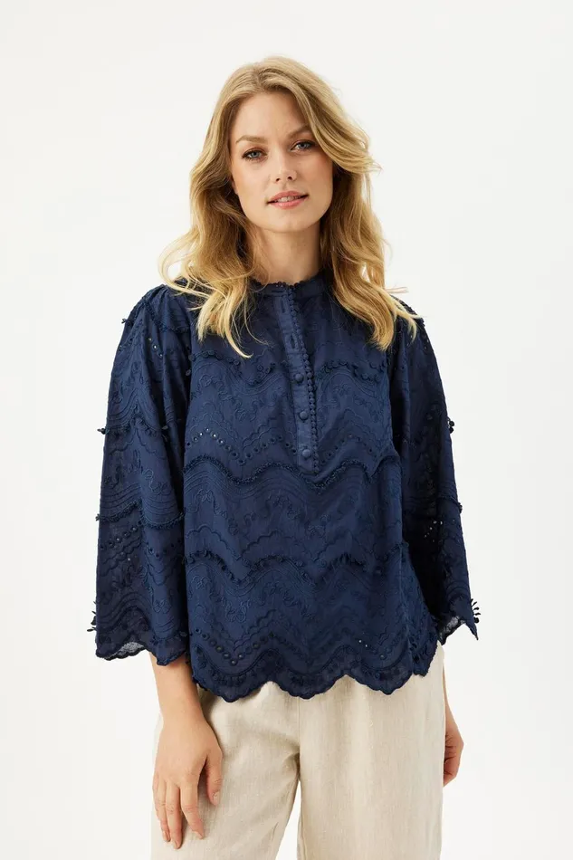 IN FRONT BLOUSES SHIRTS Women LUNA BLOUSE 16321 591 Navy 591