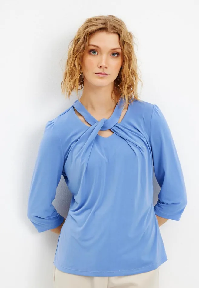 IN FRONT BLOUSES SHIRTS Women MARTHA BLOUSE 15602 504 Sky Blue 504