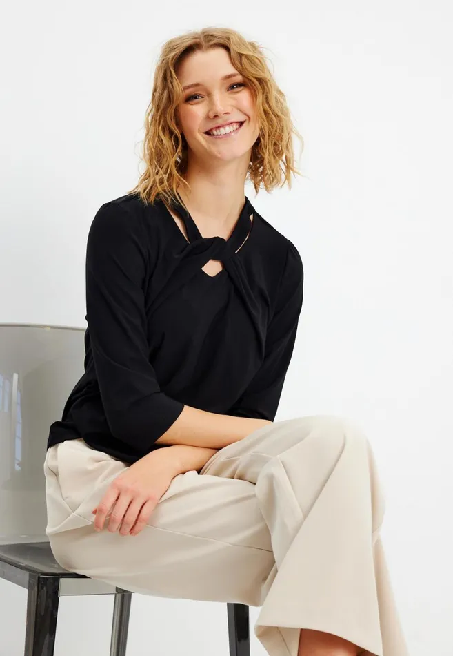 IN FRONT BLOUSES SHIRTS Women MARTHA BLOUSE 15602 999 Black 999