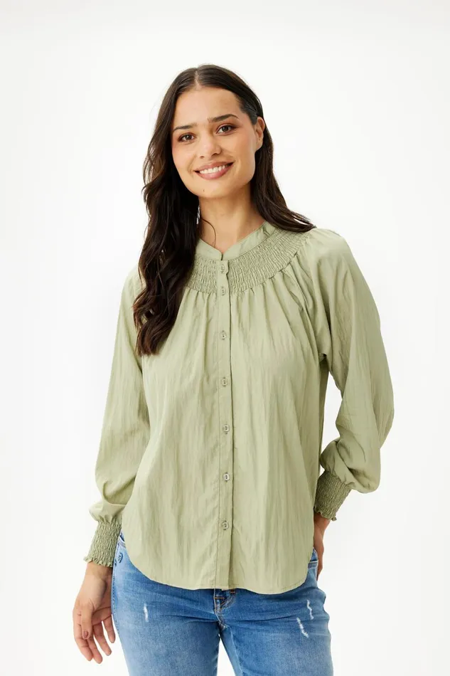 IN FRONT BLOUSES SHIRTS Women MARYLIN SHIRT 16360 671 Moss Green 671